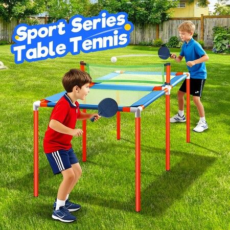 Table Tennis Table Ping Pong Trampoline Portable Outdoor Sports Players Training Fun Family Room Game Play Pingpong Paddles Rackets 3 Balls 2 Bats Set