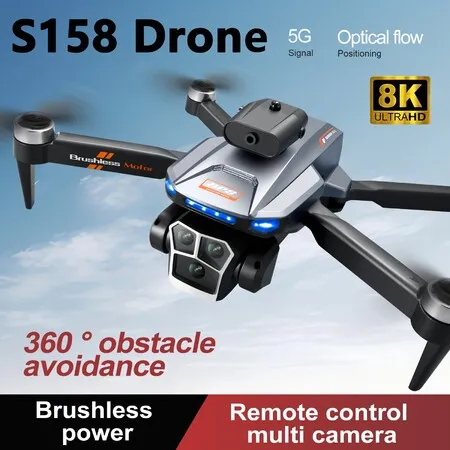 8K GPS Drone Profesional  FPV Drone Dual Camera RC Quadcopter Aerial Aircraft Optical Flow Helicopter Obstacle Avoidanc Color Grey
