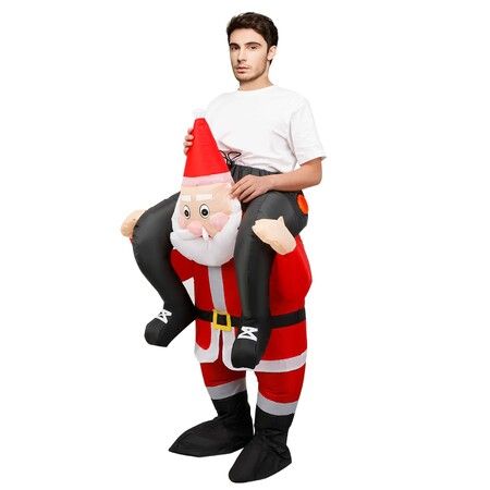Christmas Inflatable Santa Claus Costume Santa Cosplay Suit Christmas Carnival Halloween Party Costume Prop For 150-190Cm