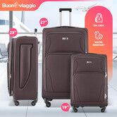 3 Piece Luggage Travel Set Suitcases Soft Shell Carry On Trolley TSA Lock Traveller Checked Bag Cabin Hand Baggage Expandable Rolling Travelling Case
