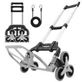 Foldable Dolly Hand Truck Shopping Cart Trolley Stair Climbing Portable Utility Grocery Luggage Transport Moving Office Camping Telescopic Handle