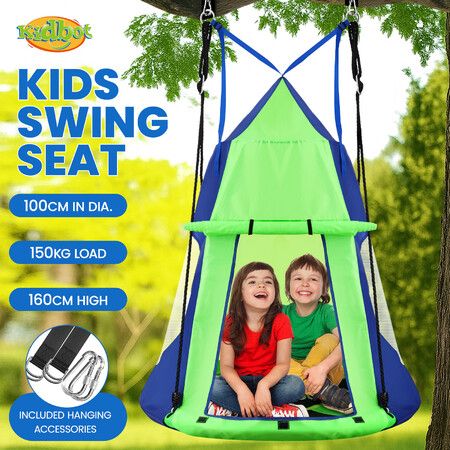 Tree Swing Seat Tent Set Hammock Chair Nest Childrens Hanging Outdoor Round Flying Saucer Playset Kids Outside Garden Camping Yard Toys 100cm Kidbot