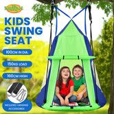 Tree Swing Seat Tent Set Hammock Chair Nest Childrens Hanging Outdoor Round Flying Saucer Playset Kids Outside Garden Camping Yard Toys 100cm Kidbot