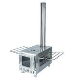 Portable Stainless Steel Camping Tent Stove: Multifunctional Wood Burner with Single View Window, Outdoor Heater Cooker for Backpacking, Hiking, Fishing.