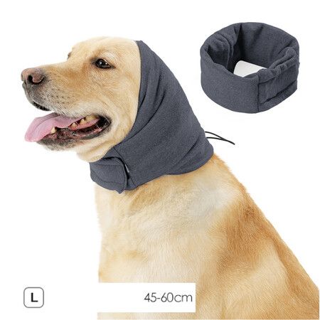 Quiet Ears for Dogs, Dog Calming Hoodie, Adjustable Dog Ear Muffs for Noise Protection, Ear Wrap Head Cover, Head Circle: 45cm to 60 cm, Large