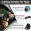 Dog Calming Hoodie Quiet Ear Cover for Noise Protection Anxiety Relief Ear Muffs, Head Circle Length: 35.6cm to 48.3cm, Grey, Medium