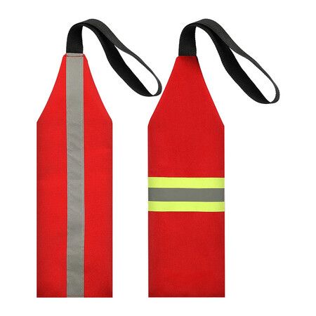2 Pcs kayak safety flag Reflective Red Canoe Warning Travel Flag with Webbing for Kayak Canoes Towing Safety Accessories Sign Kit