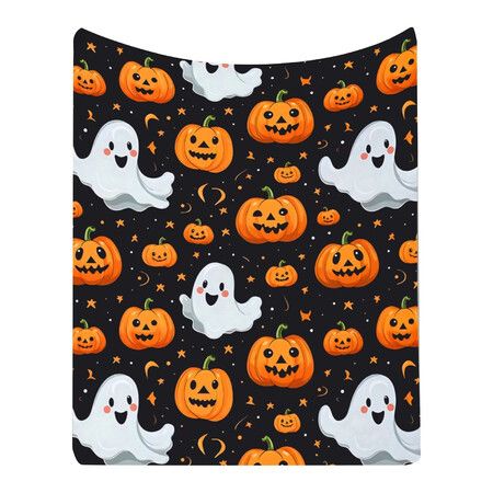 130*150Cm Halloween Blanket Halloween Throw Blanket Flannel Lightweight Soft Plush Fuzzy Blankets For Bed Sofa Couch Car Travel Pet