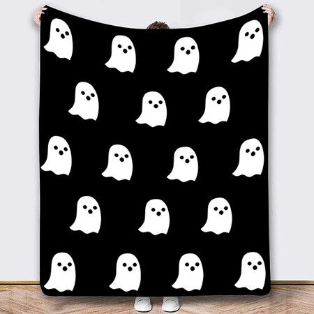 130*150Cm Halloween Blanket Halloween Throw Blanket Flannel Lightweight Soft Plush Fuzzy Blankets For Bed Sofa Couch Car Travel Pet