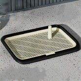 Dog Potty Tray, Dog Toilet Training Tray, Dog Pee Pad Holder, Detachable Washable Mesh Toilet Pad Tray , 45*33*5cm (Black)