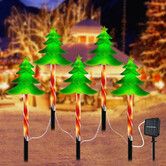 Solar Christmas Pathway Lights Outdoor,Waterproof Led Christmas Tree Lights,Christmas Decorations Outdoor For Yard Patio Walkway Garden Decor