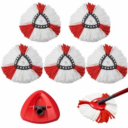 6 Pack Mop Replacement Heads Compatible with O-Cedar EasyWring Spinning Mop, Microfiber Swivel Mop Refill, Easy Cleaning Mop Head Replacement, Easy to Replace, Machine Washable