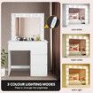 Hollywood Vanity Dresser Table Makeup Lighted Mirror Dressing Desk White Modern Bedroom Furniture with 12 LED Lights 3 Lighting Colours 4 Drawers