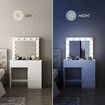 Hollywood Vanity Dresser Table Makeup Lighted Mirror Dressing Desk White Modern Bedroom Furniture with 12 LED Lights 3 Lighting Colours 4 Drawers