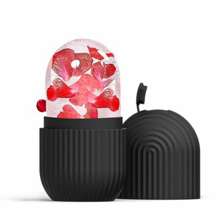 Ice Face Roller, Reusable Silicone Mold Face Massage Eye Facial Beauty Skin Care Tools Apply Ice for Shrink Pores, Black