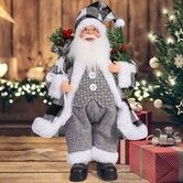 12 Inch Santa Claus Doll, Standing Santa Claus Figure Christmas Figurine Ornaments for New Year Christmas Holiday Party Home Decoration