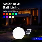 Garden Solar Light Outdoor RGB LED 9 Colour Changing Weatherproof Landscape Colourful Ball Lamp Decoration 40cm Energy Powered Rechargeable Lighting