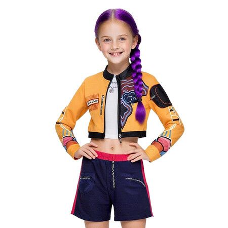 Singer Costume for Girls,POP Group Costume for Kids,Halloween Stage Star Cosplay Dress Up 110cm Age3+