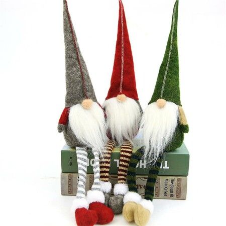 3Pcs Christmas Gnome Plush Decor Long Legs Rudolph Doll Christmas Boys Girls Gift Hotel Mall Window Decoration