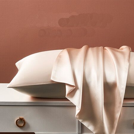1Pcs 100% Pure Mulberry Silk Pillowcase for Hair and Skin, Allergen Resistant Dual Sides with Hidden Zipper, Size, 51 x 76 cm, Taupe