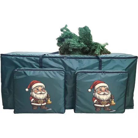 Christmas Tree Storage Bag 48 Inch Zippered Organizer for Holiday Decoration Storages, Seasonal Supplies with Carry Handles and Small Bags