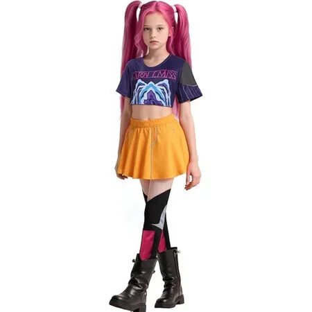 Halloween Demon Costumes Pop Singer Cosplay Embroidery Coat Top Shorts Costume Dance Stage Outfit Size 120cm