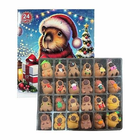 Capybara Advent Calendars 2025,24 Days Christmas Countdown Toys,Calendar Playset For Holiday Birthday