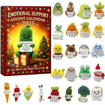 Emotional Support Advent Calendar 2026,24 Days Christmas Advent Calendar with 24 Unique Emotional Support Tools,Birthday and Christmas Gifts