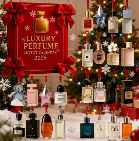 Luxury Perfume Advent Calendar 2025, 24 Day 2D Acrylic Perfume Display Gift Set for Women and Men