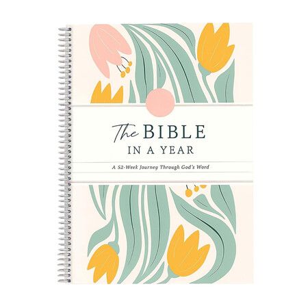 The Bible In A Year: A 52-Week Bible Study, Spiral Bible Study Guide, Yearlong Bible Study Plan for Women, 21 x 14.8 cm