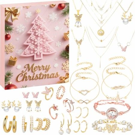 Jewelry Advent Calendar 2025,Christmas Countdown 24 Days Calendar with ...