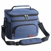 Unisex Insulated Lunch Bag,Cooler Tote,Reusable Lunch Box Organizer for Office,Picnic,Hiking,Beach,Leakproof with Adjustable Strap Color Blue