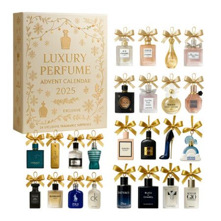 Perfume Advent Calendar 2025, 24 Day 2D Acrylic Perfume Display Gift Set for Women and Men