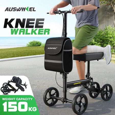 Knee Scooter Walker Steerable Mobility Walking Equipment Wheelchair Medical Crutch Alternative Aid for Broken Foot Ankle Leg Surgery Injury Recovery