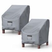 Patio Chair Covers for Outdoor Furniture Waterproof 2 Pack,Lawn Chair Covers 600D Heavy Duty Oxford Cloth,Large Covers for Lounge Lawn Deep Seat Grey
