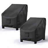 Patio Chair Covers for Outdoor Furniture Waterproof 2 Pack,Lawn Chair Covers 600D Heavy Duty Oxford Cloth,Large Covers for Lounge Lawn Deep Seat Black