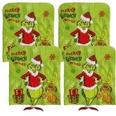 4PCS Grinch Christmas Chair Covers,Xmas Decoration Green Hat Dining Chair Slipcovers Christmas Chair Back Covers Xmas Kitchen