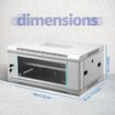 4U Network Server Cabinet Wall Mount Data Rack Enclosure 19 Inch Deep with Locking Glass Door Removable Side Panels Comms LAN IT Computer Equipment