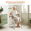 Shower Chair Bath Tub Seat Stool Adjustable Toilet Bathroom Bedside Mobility Raised Seating Furniture Safety Back Armrests for Elderly Senior Disabled