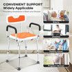 Shower Chair Bath Tub Seat Stool Adjustable Toilet Bathroom Bedside Mobility Raised Seating Furniture Safety Back Armrests for Elderly Senior Disabled