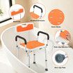 Shower Chair Bath Tub Seat Stool Adjustable Toilet Bathroom Bedside Mobility Raised Seating Furniture Safety Back Armrests for Elderly Senior Disabled