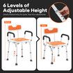 Shower Chair Bath Tub Seat Stool Adjustable Toilet Bathroom Bedside Mobility Raised Seating Furniture Safety Back Armrests for Elderly Senior Disabled