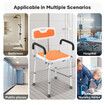 Shower Chair Bath Tub Seat Stool Adjustable Toilet Bathroom Bedside Mobility Raised Seating Furniture Safety Back Armrests for Elderly Senior Disabled