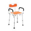 Shower Chair Bath Tub Seat Stool Adjustable Toilet Bathroom Bedside Mobility Raised Seating Furniture Safety Back Armrests for Elderly Senior Disabled