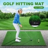 Golf Putter Mat Practice Putting Greens Hitting Training Aid Indoor Outdoor Swing Chipping Driving Trainer Exerciser Artificial Turf Rubber Tee Balls