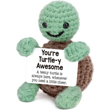 Emotional Support Crochet Dolls Handmade Positive Crochet Animals Gifts Emotional Support Plush for Anxiety & Stress Relief Desk Decor