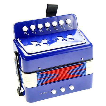 Kids Accordion, Musical Instruments for Kids Ages 9 to 12, Beginner Toddlers Children Mini Toy Accordian 10 Keys Button Control Light Weight, Blue