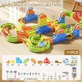 160pcs Rail Train Set 3D Embedded Race Track Gravity Defying Motorized Car Rail Cube DIY  Montessori Sensory  Building Toy   STEM Christmas Birthday Gift