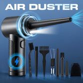 Electric Air Duster Blower Mini Cleaner Inflator Handheld Cordless Compressed Power Fan 3 Speed Lights Fast Charge Computer Keyboard Home Car Cleaning