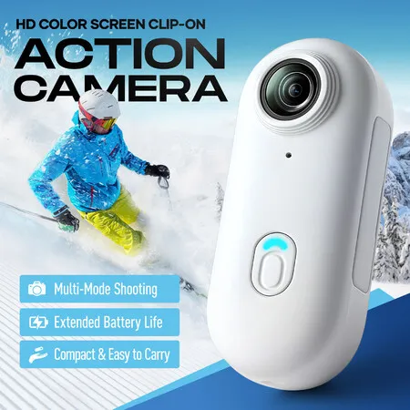 Mini Action Body Camera WiFi Digital 1080P Video Recorder Outdoor Waterproof Wearable Thumb Pocket Cam Travel Pet Vlogging Compact Personal Camcorder